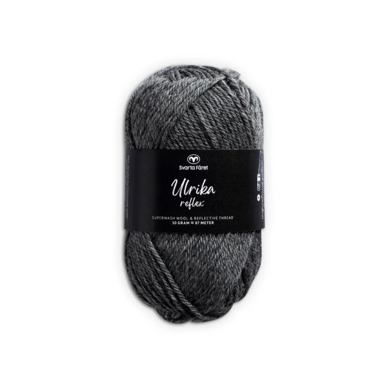 Rabatt Garn Svarta Fåret Ulrika Reflex 50g grå – 008 Steel grey