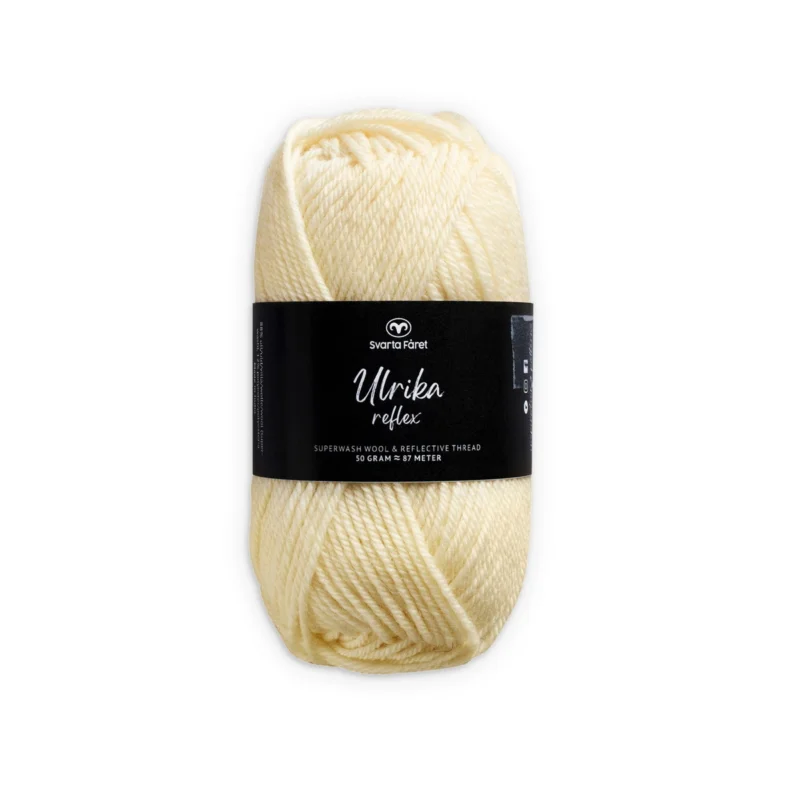 Garn Svarta Fåret Ulrika Reflex 50g creme – 005 Natural white Nedsatt pris