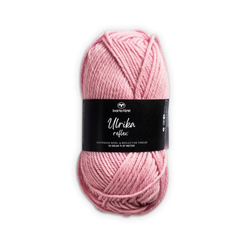 Garn Svarta Fåret Ulrika Reflex 50g rosa – 048 Powder pink Beställ nu