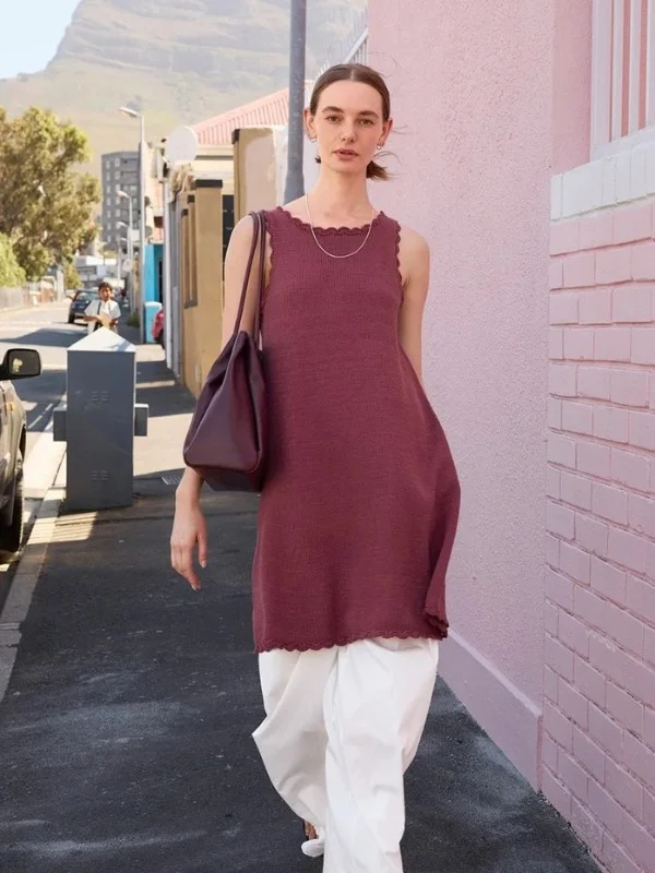 "ROSELYN LONG DRESS" stickad i Line eller Tynn Line och Mandarin Petit tillsammans 2604-10 Billig