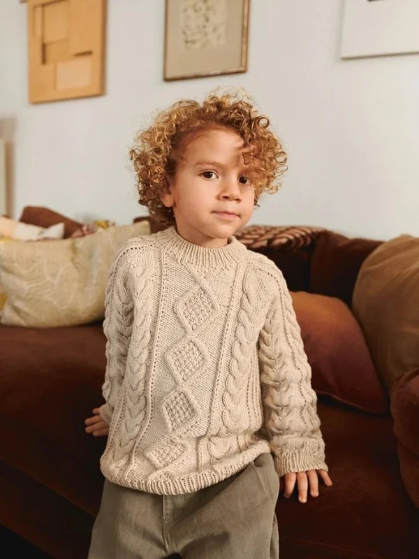 "NILO SWEATER JUNIOR" stickad i Merinoull 2601-1b Köp online