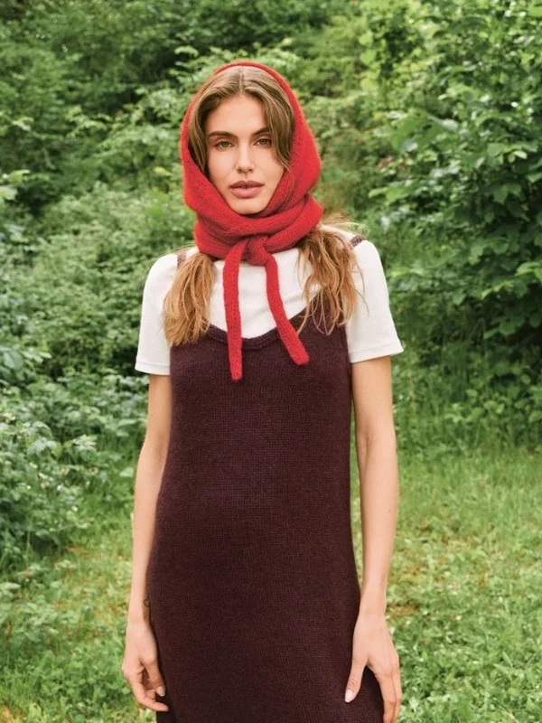 Billigare "TIE THE HOOD" stickad i Alpakka Ull och Tynn Silk Mohair 2507-7b