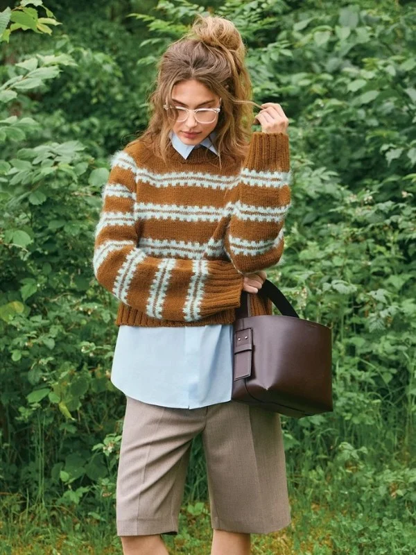 RIDGE SWEATER stickad i Peer Gynt och Ballerina Chunkey 2507-8 Fynd