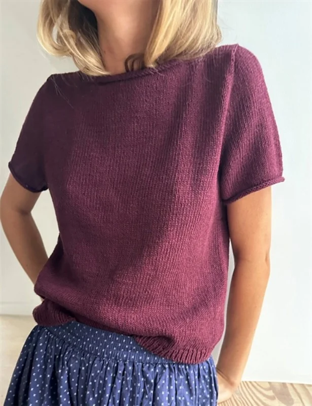 "Vega Tee" stickad i Line från LeKnit Nedsatt pris