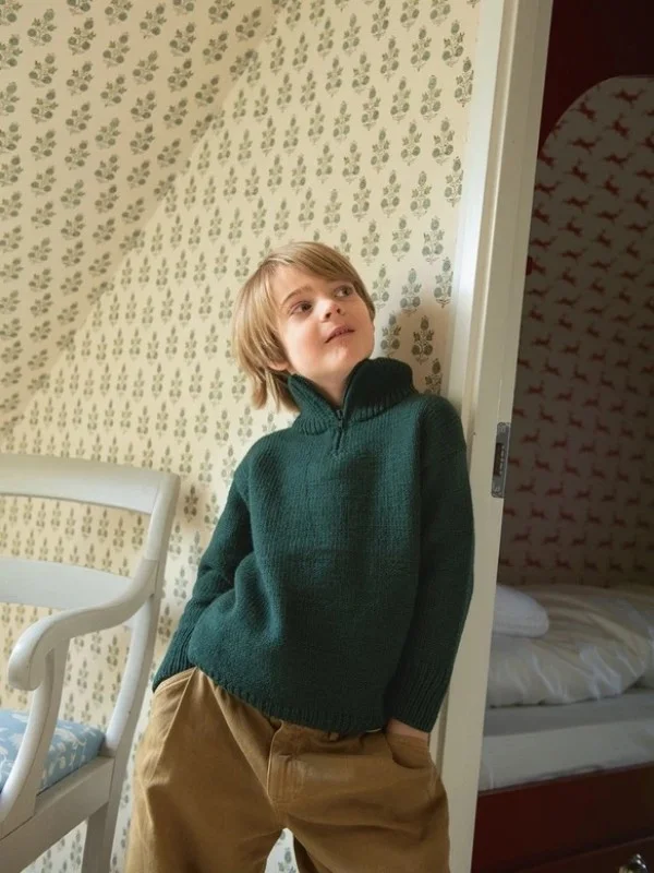 "MATTHEW SWEATER" stickad i Duo eller Double Sunday 2501-8a-8b Erbjudandepris