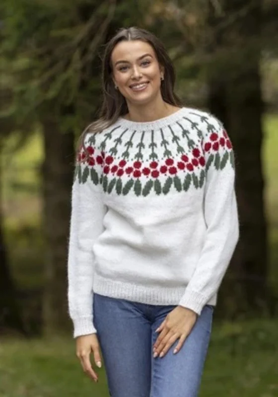"Misteltoe" jultröja till dam stickad i Viking Wool 2431-8 Endast idag