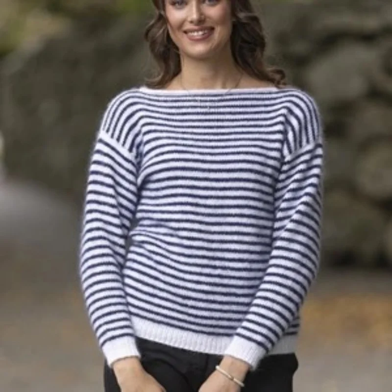 "Santorini" tröja stickad med en tråd Björk och en tråd Viking Kid/silk 2425-12 Kampanj