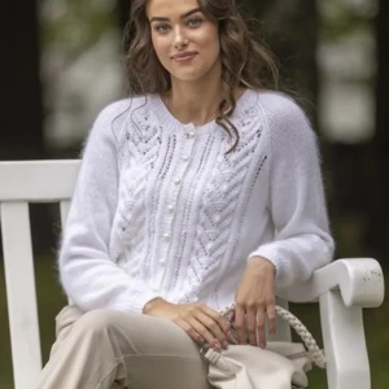 "Amelia" klänning stickad i Björk och Viking Kid/silk 2425-8 Extra rabatt