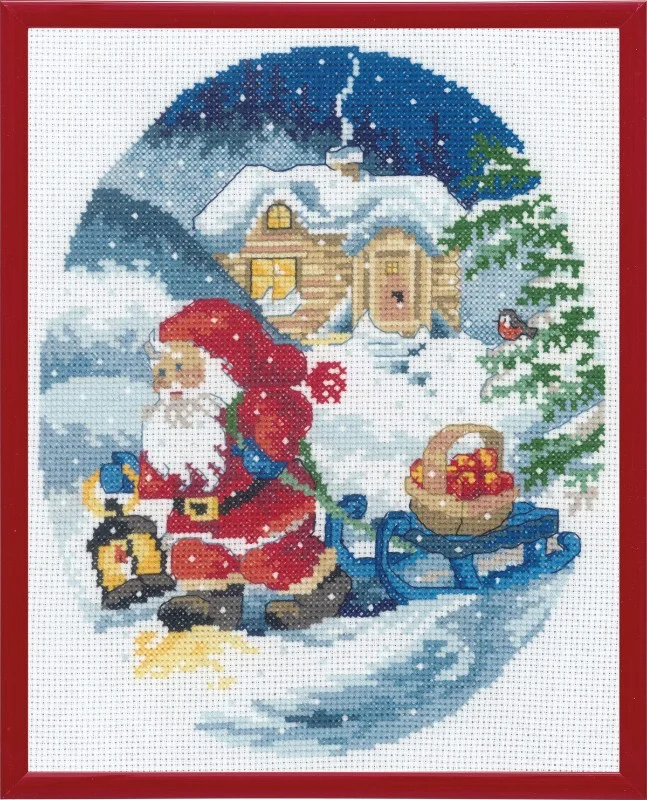Fri frakt Troll drar en kälka R5798 20x25cm