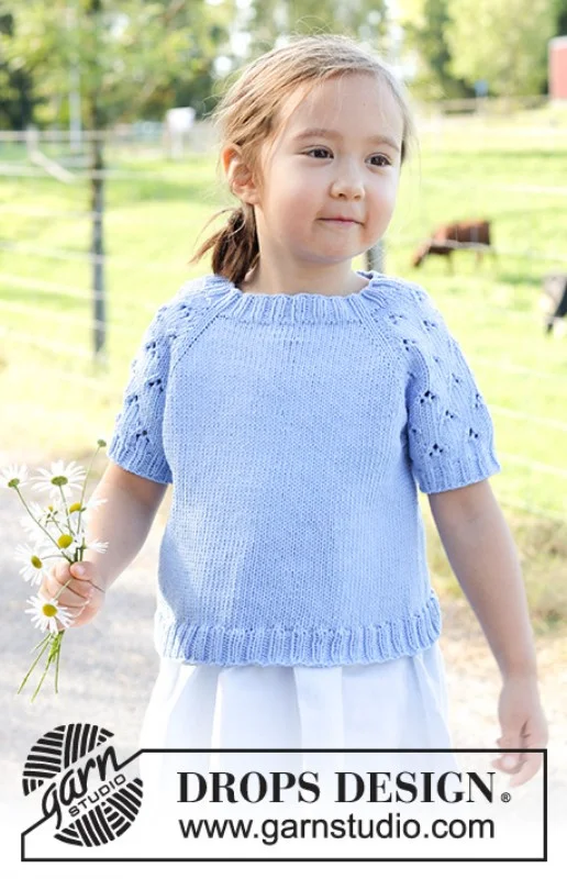 "Daisy Fields Top" stickad i Drops Cotton Light Beställ nu