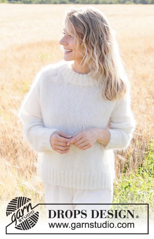 "Moonrise Sweater" stickad med 3 trådar Kid-silk Begränsat erbjudande