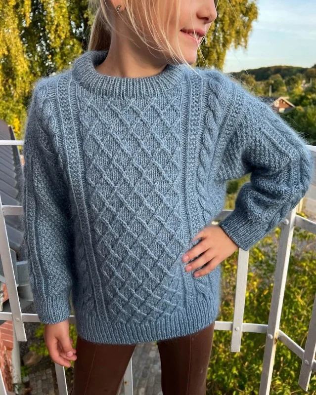 "MOBY SWEATER JUNIOR" stickad i Peer Gynt eller Double Sunday Kundfavorit