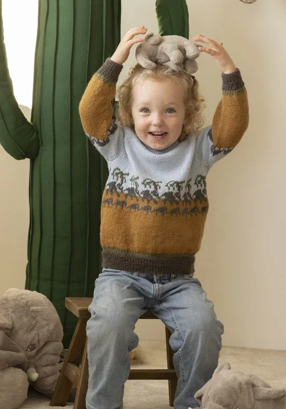 "Elefant"- tröja stickad i Trend merino Petite Populärt val