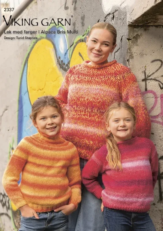 Extra rabatt Stickmönsterkatalog Lek med färg i Alpaca Bris Multi 2337