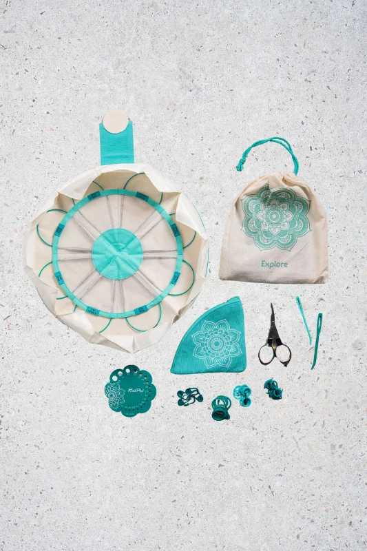 Mindful Explore - set med korta rundstickor (8 st) och tillbehör (25 cm kabel) Begränsat erbjudande
