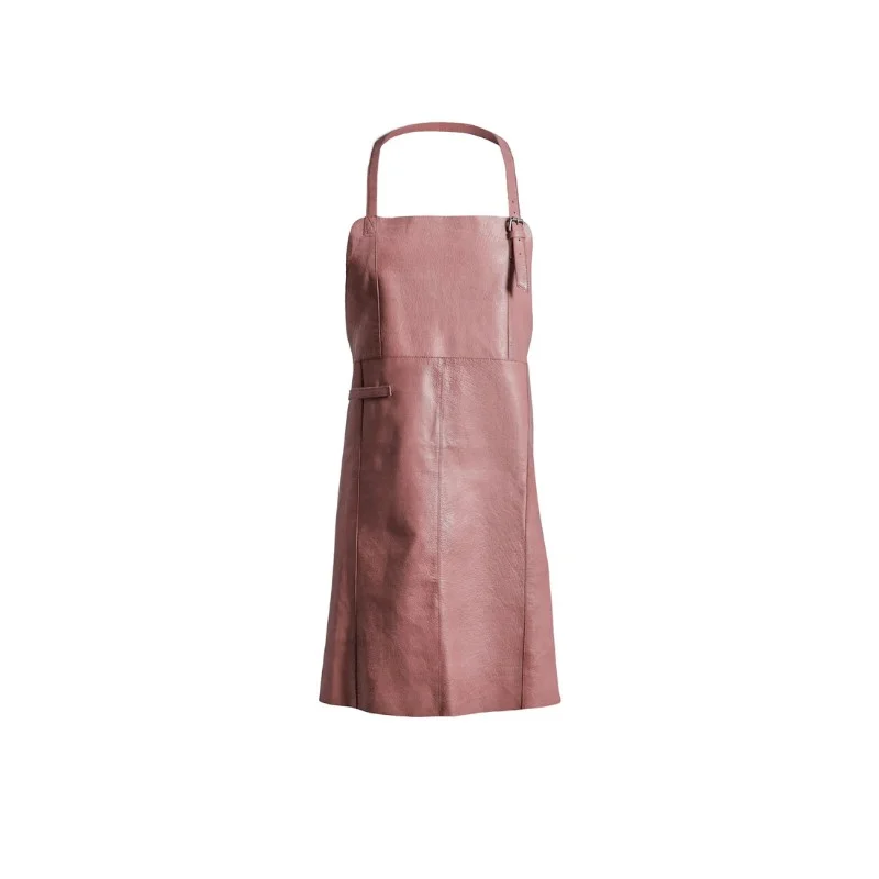 "East Dusty Rose" Handgjort förkläde i äkta läder Expressleverans