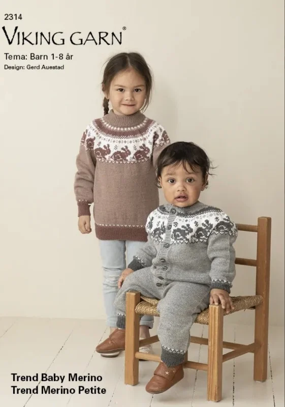 Mönsterkatalog barn 1-8år i Trend Baby Merino och Trend Merino Petite 2314 risnedsättning