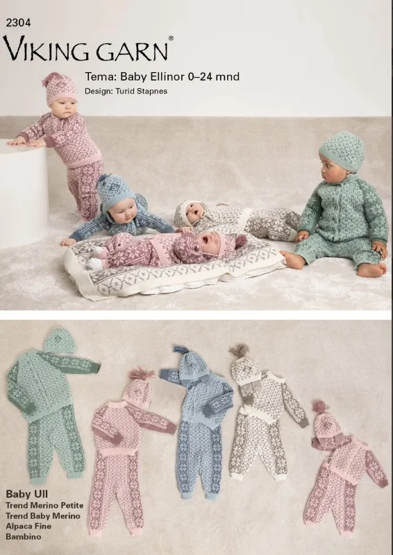 Nyhet Baby 0-24mån i Bambino mönsterkatalog från Viking Garn 2304