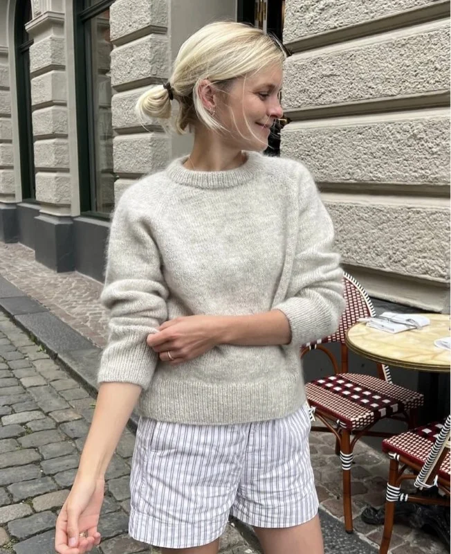 Fynd Monday Sweater stickad i dubbeltrådig Sunday och Tynn Silk Mohair