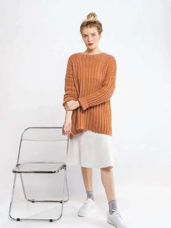 Sjömannens Ribbjumper nr.5 stickad i Tynn Silk Mohair Rabatter