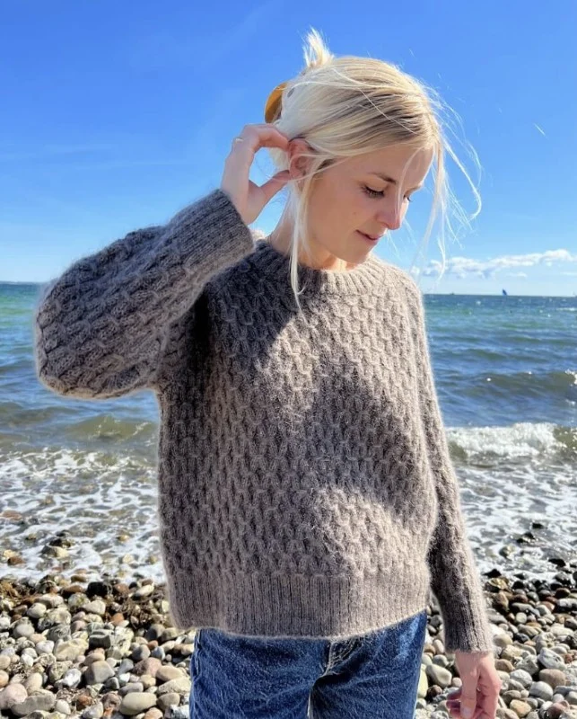 Snabb frakt Jenny Sweater Stickad i Tynn peer Gynt och Tynn Silk Mohair