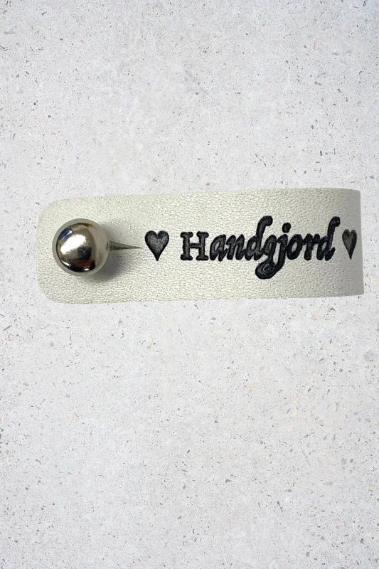 Begränsad tid Lädermärke Vit Handgjord 15 mm