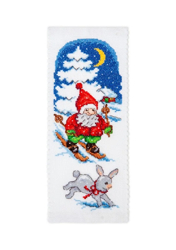 Lägg i varukorgen Vepa med skidåkande tomte och skuttande hare