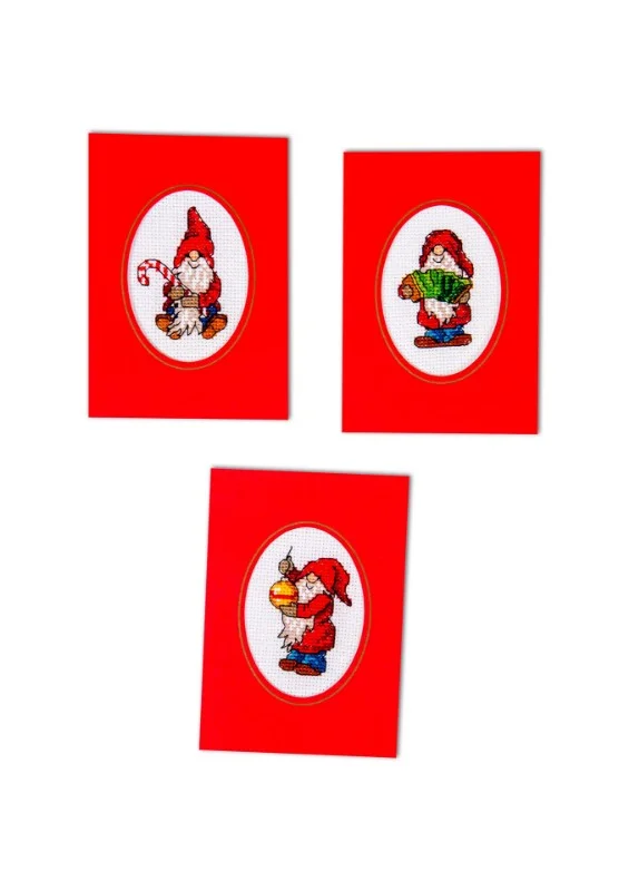 Söta tomtar - 3 pack kort Snabb frakt