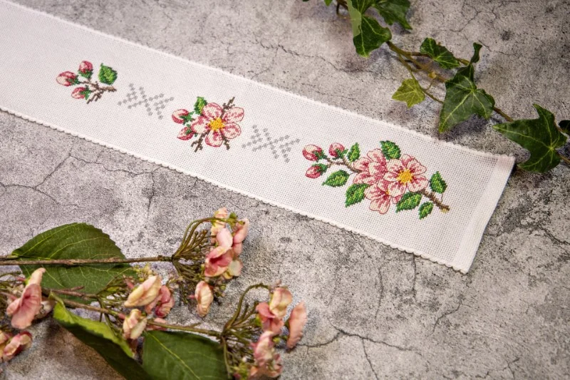 Premium Festremsa Rosa blomster
