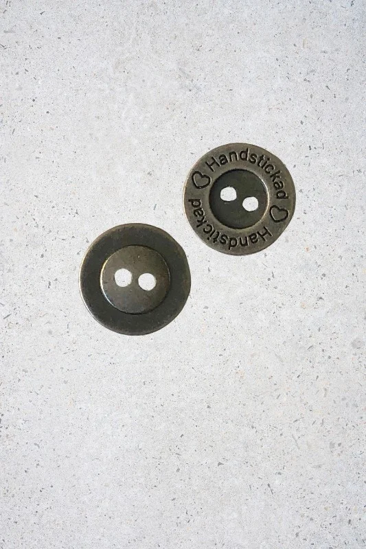 Knapp i Silver Metall "Handstickad" 15mm Sänkt pris