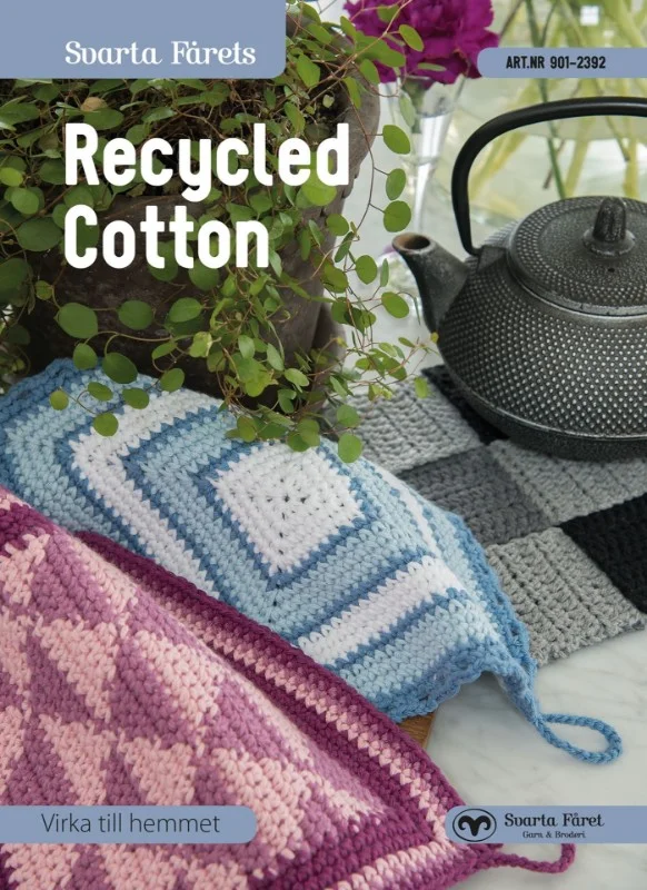 Nyhet Mönsterkatalog på virkade grytlapp och grytunderlägg i Recycled Cotton