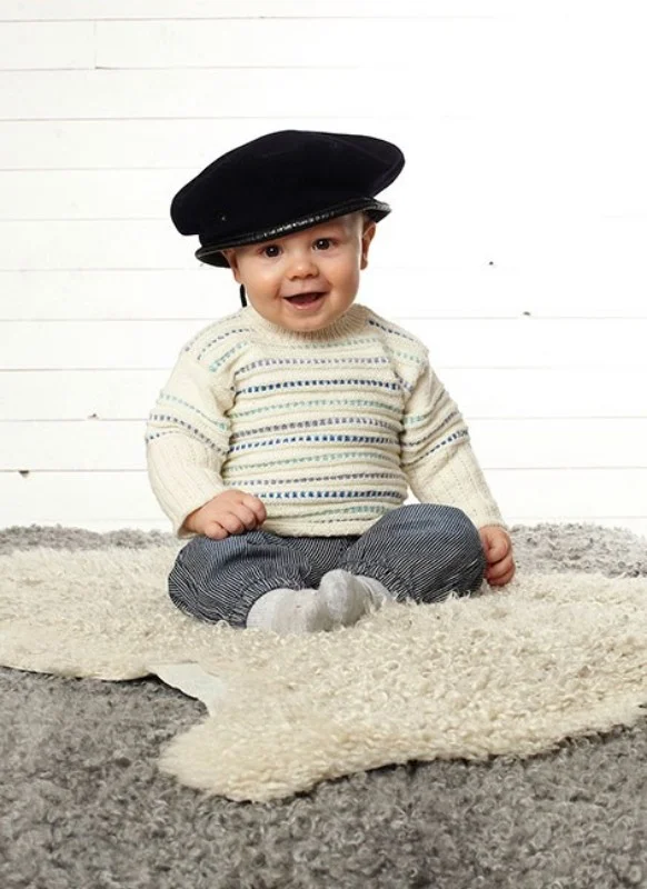 Stickmönster till babytröja och kofta i Baby merino Kampanjpris