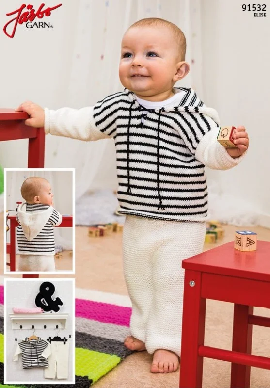 Byxa och randig hoody till baby i Elise Rabatt