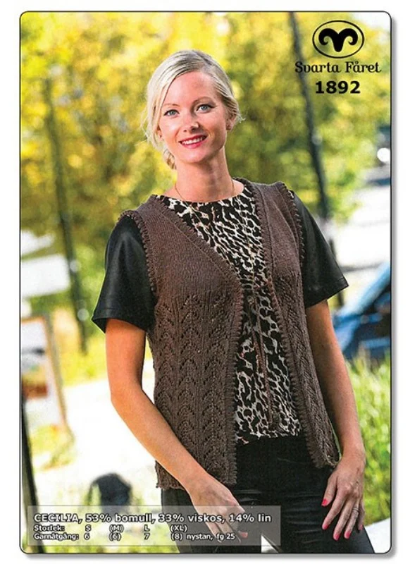 Stickmönster till damväst i Cecilia. Säker betalning