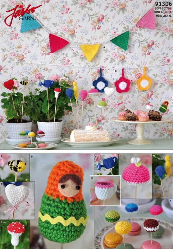 Bästa pris Girlanger & cakrtoppers i Soft Cotton, Mini bomull och Mini akryl
