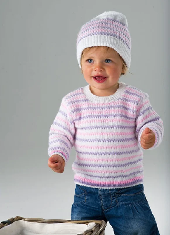 Tröja och mössa med ränder i Baby Beställ nu
