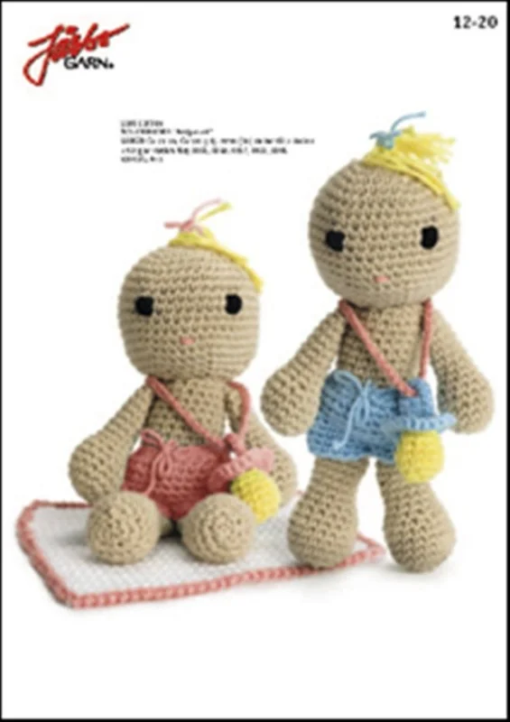 Begränsat erbjudande Amigurumi tvillingdockor i dopgåva i Soft cotton
