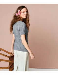 Outlet Stickbeskrivning 2104 mod 6 Lavendel T-shirt