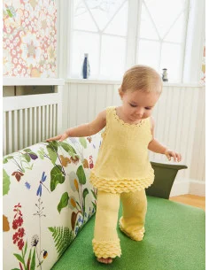 Rabatt Stickbeskrivning Rosette Top, Pants & Bloomer Baby