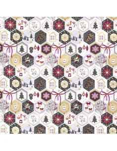 Bomullspoplin Jul Offwhite Kundfavorit