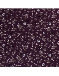 Viskos jersey Bordeaux löv Rabatt