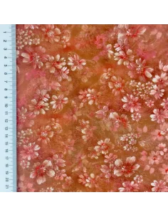 Säker betalning Viskos Tyg print små blommor rost