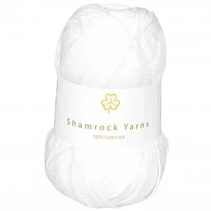Begränsat erbjudande Shamrock Yarns 100% Bomull Garn 02 Vit