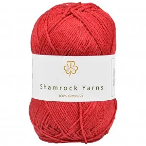 Nedsatt pris Shamrock Yarns 100% Bomull Garn 21 Mörk Julröd
