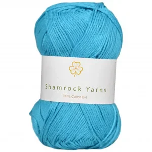 Kampanjpris Shamrock Yarns 100% Bomull Garn 12 Mörk Turkos