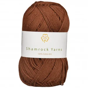 Shamrock Yarns 100% Bomull Garn 08 Mörkbrun I lager