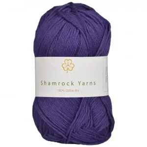 Sista chansen Shamrock Yarns 100% Bomull Garn 23 Mörk Lila