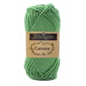 Sänkt pris Scheepjes Catona Garn Unicolor 412 Forest Green