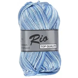 Lammy Rio Garn Print 623 Vit/Blå 50 gram Utförsäljning