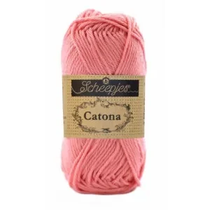 Nyhet Scheepjes Catona Garn Unicolor 409 Soft Rose